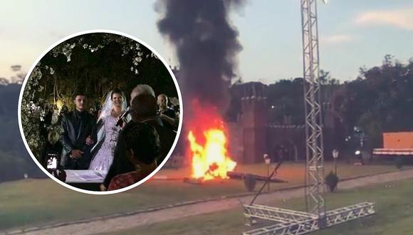 Novia se estrella en el helicóptero que la transportaba a su boda pero sigue con la ceremonia (VIDEO)