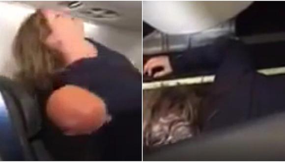 Mujer intentó abrir la puerta de un avión mientras estaba en vuelo (VIDEO)