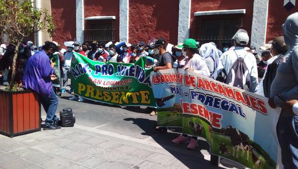 Exigen que el Consejo Regional de Arequipa aprueba que el Gobierno Regional asuma la titularidad de todos los terrenos que antes administraba Autodema. (Foto: Nelly Hancco)
