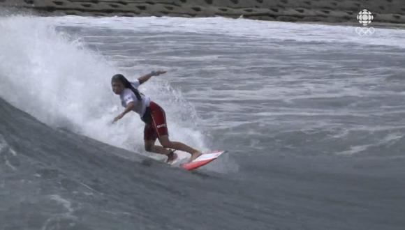 Sofía Mulanovich quedó eliminada del surf en los Juegos Olímpicos Tokio 2020. (Captura: Marca Claro)