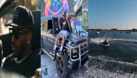 El delantero ha compartido videos sobre sus vacaciones en Miami, Estados Unidos.