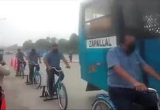 Conductores de buses “Los Chinos” se convierten en ciclistas durante campaña de concientización (VIDEO)