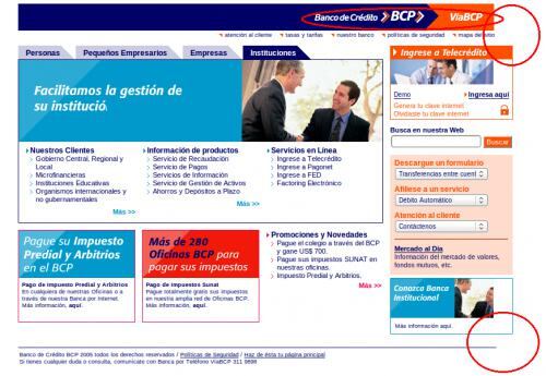 Hackers clonan página web del BCP para estafar