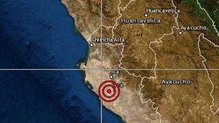 Temblor de magnitud 5.2 se registró en Ica esta mañana