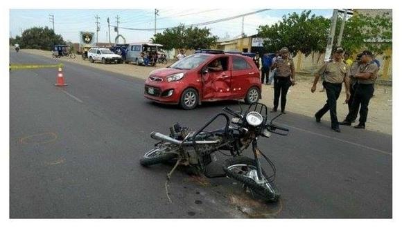 Octogenario fallece tras ser atropellado por motociclista cuando pretendía cruzar la vía