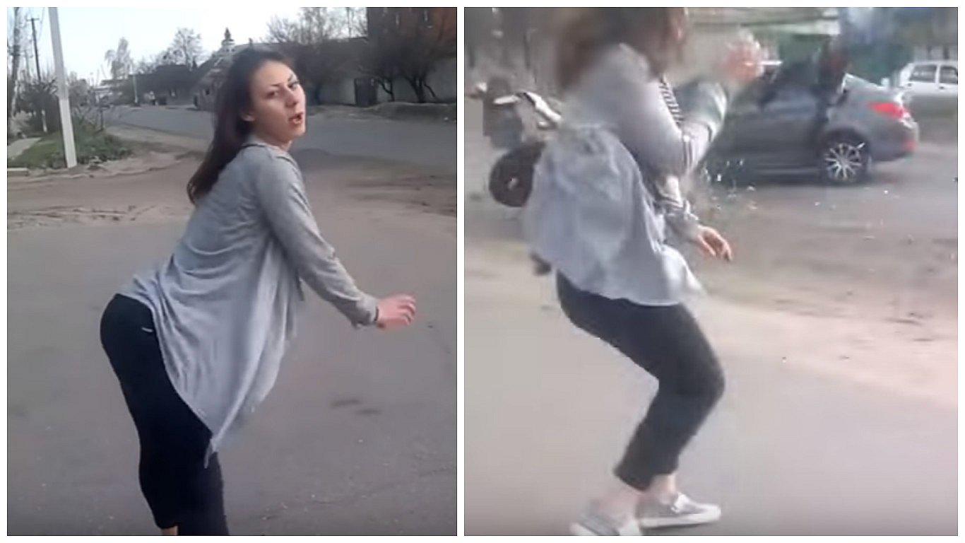 Chica baila 'twerking' en la calle y provoca terrible accidente (VIDEO)