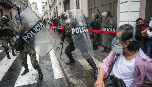 Protestas en el Centro de Lima en contra de la investidura de Manuel Merino