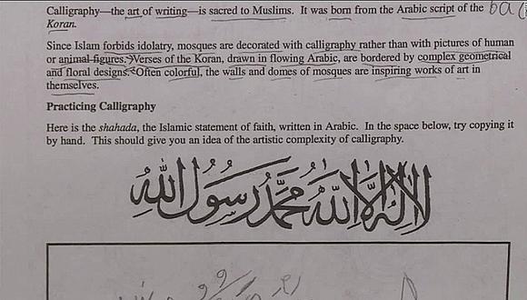 ​Colegios en Estados Unidos cierran por tarea de caligrafía árabe