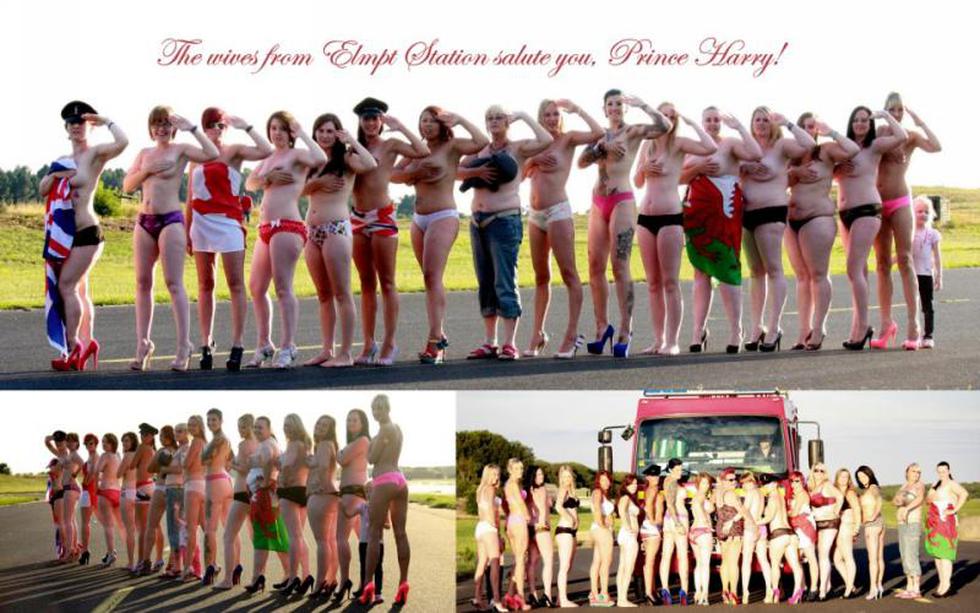 Los ingleses apoyan desnudos al príncipe Harry