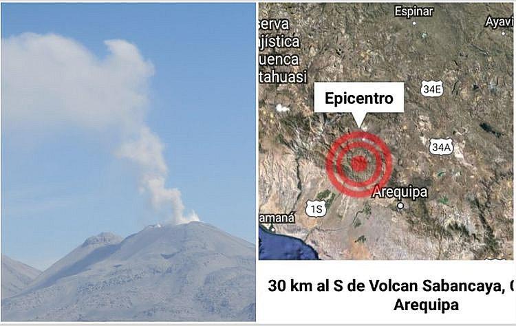 ​Sismo de 4.2 grados de magnitud, cerca al volcán Sabancaya