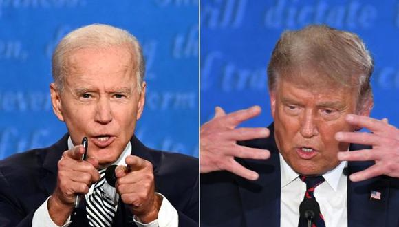 Joe Biden llama “payaso” a Donald Trump durante el debate. (Fotos: Jim WATSON y SAUL LOEB / AFP).