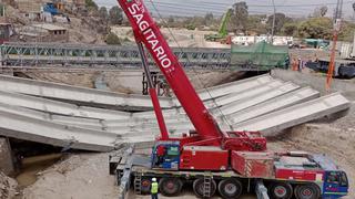 Emape responsabiliza a chofer de grúa por desplome de vigas del puente Lurín: “Se debió a una mala maniobra”