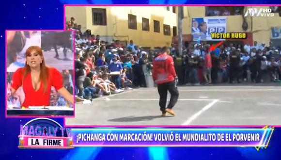 Víctor Hugo Dávila, reportero de “La Banda del Chino”, y su camarógrafo fueron agredidos en el Mundialito de El Porvenir. (Foto: Captura)