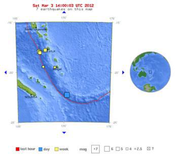 Terremoto de 6,6 grados frente a islas de Nueva Caledonia en Océano Pacífico