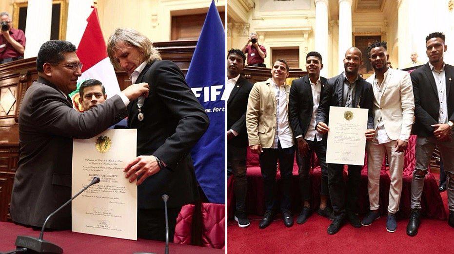 Ricardo Gareca y la selección peruana reciben homenaje del Congreso (VIDEO)