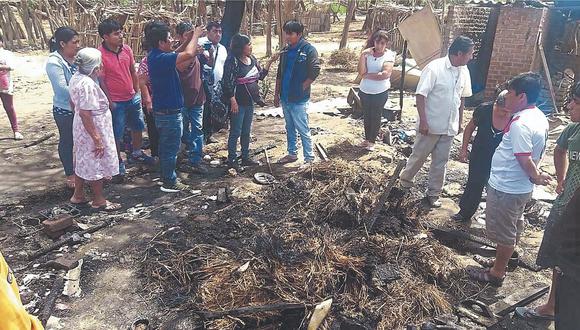 Familia muere carbonizada en voraz incendio en su vivienda en Sechura