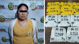 Descubren a mujer llevando 8 kilos de droga camuflada en mochila de Ayacucho hacia Lima