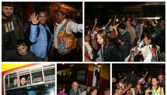 Con huaylarsh reciben a 400 turistas que llegaron en tren a Huancayo (VIDEO)