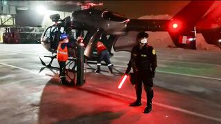 Policía traslada oxígeno en helicópteros a Hospital de Huaycán ante bloqueo de carreteras por paro de transportistas