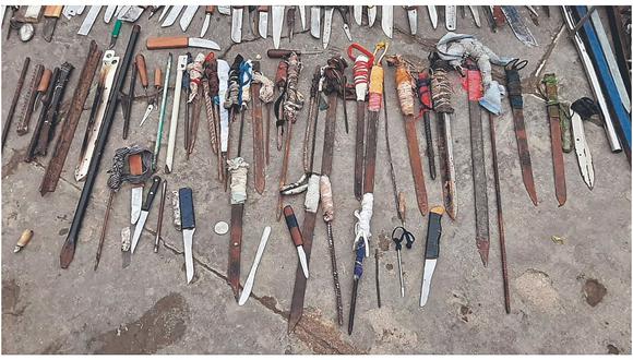 En penal de Chiclayo incautan armas hechizas, chicha canera y droga 