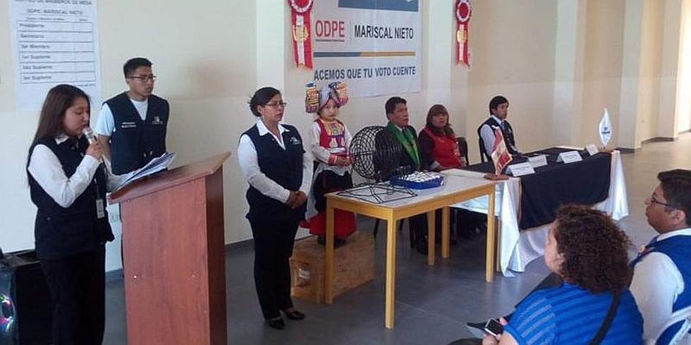 ODPE Mariscal Nieto eligió a los miembros de Mesa en Moquegua