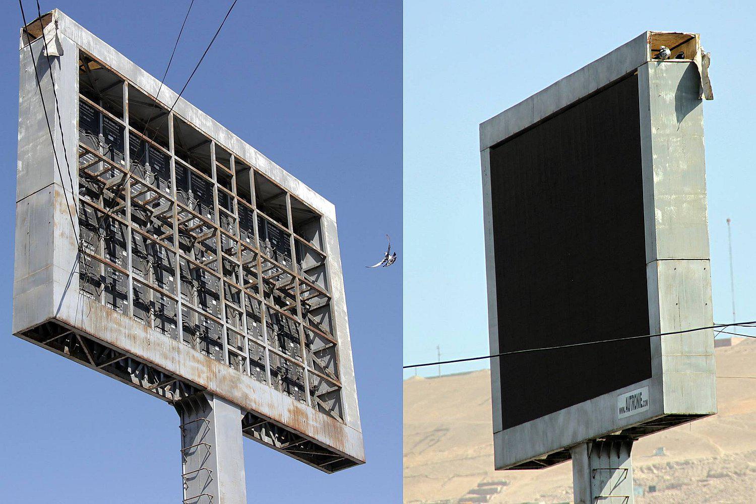 Tacna: Panel LED de 319 mil soles fue convertido en nido de palomas