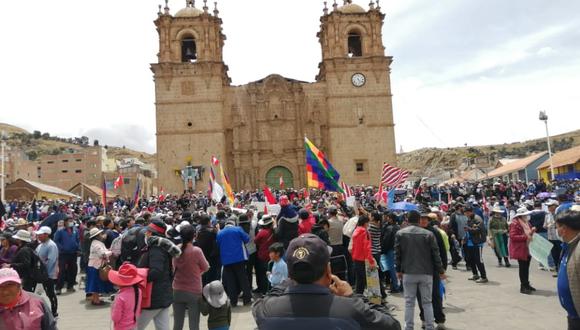 Organizaciones de la región se concentraron el plaza Mayor de Puno. Puno. Foto/Difusión.