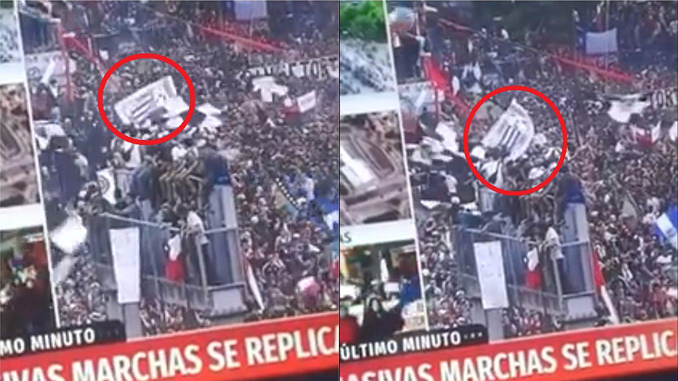 Bandera de Alianza Lima flameó en medio de protestas de Chile