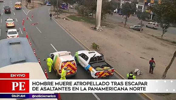 Los Olivos: Hombre muere atropellado al escapar de delincuentes en Panamericana Norte (VIDEO)