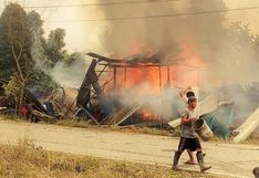 Huánuco: Incendio deja en cenizas viviendas rústicas de familias humildes en Inti