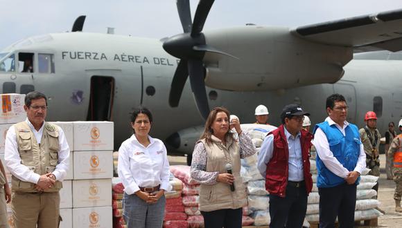 La presidenta Dina Boluarte indicó que se seguirá trabajando en la zona de emergencia. (FOTO: Leonardo Cuito)