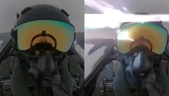 Rayo casi impacta casco de un piloto de caza en pleno vuelo (VIDEO)