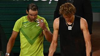 Rafael Nadal sobre la lesión sufrida por Zverev en Roland Garros: “Es muy duro y triste para él”