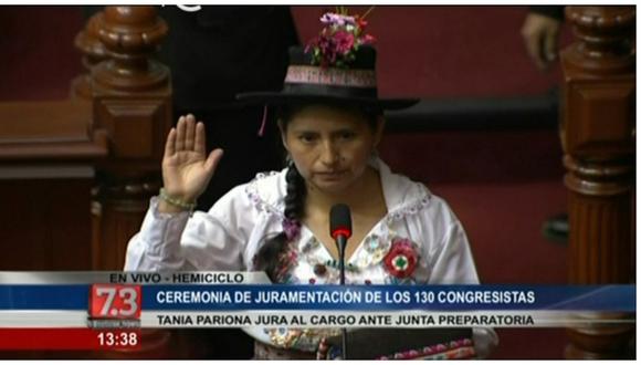 Congresista Tania Pariona juramentó en quechua y por los pueblos indígenas (VIDEO)