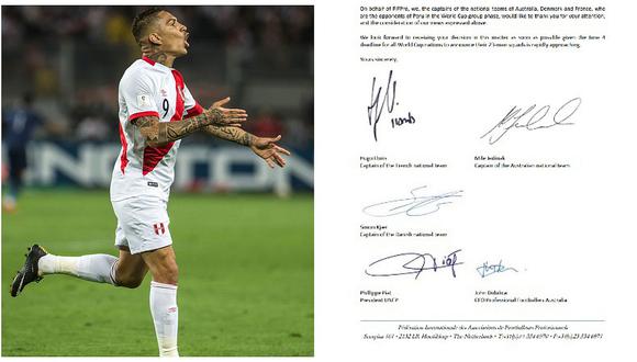​Esta es la carta que FIFpro envió a la FIFA pidiendo que Paolo Guerrero juegue el Mundial (FOTO)