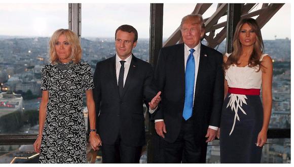 Donald Trump llamó "hermosa" a esposa de Emmanuel Macron