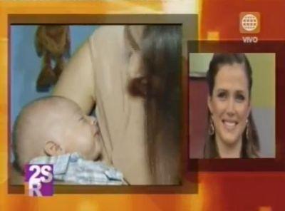 Maju Mantilla presenta en televisión a su hijo