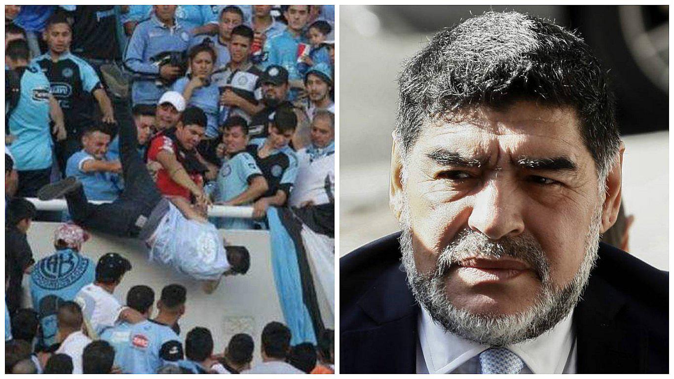 Maradona exige justicia tras muerte de hincha que fue arrojado de las tribunas 