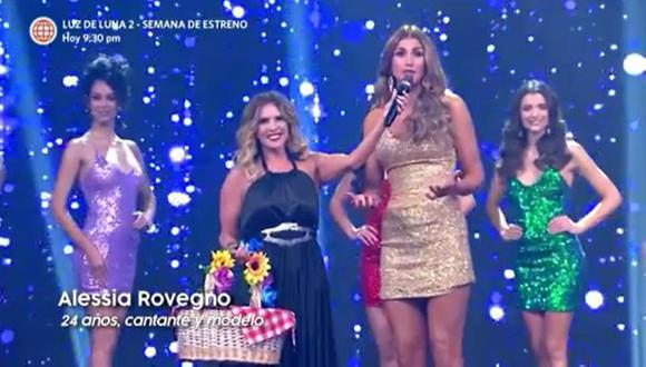 Alessia Rovegno en el certamen Reina Hispanoamericana Perú 2022. El concurso se realizó en "Esto es guerra". (Foto: Captura América TV).