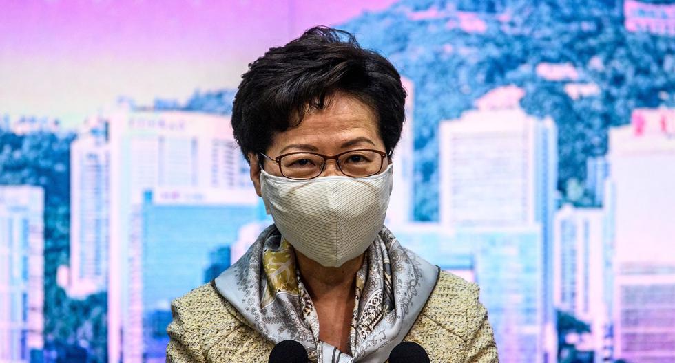 La nueva medida contra la acción del gobierno chino sobre Hong Kong es la más significativa desde que se implementó la nueva ley de seguridad. En la imagen, Carrie Lam. (Anthony WALLACE / AFP).