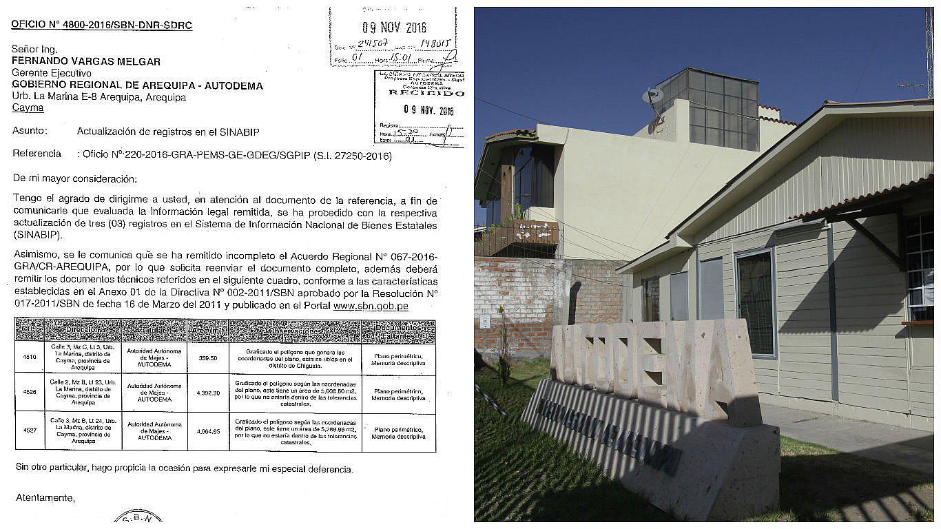 SBN observa el registro de los predios subastados por Autodema