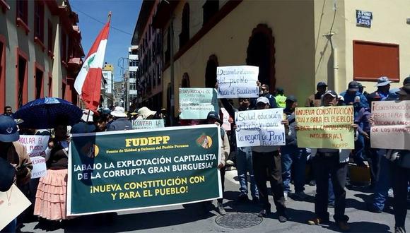 Sendero Luminoso marchó en calles de Puno por aniversario de autogolpe