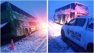 Bus se despista en la ruta Arequipa - Cusco debido a intensa nevada