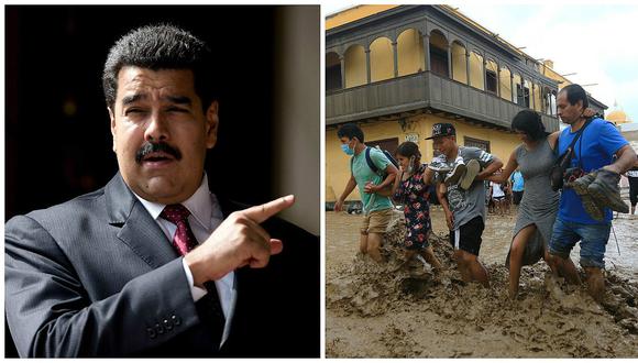 Nicolás Maduro ofrece ayuda a Perú ante huaicos pese a tensión diplomática 