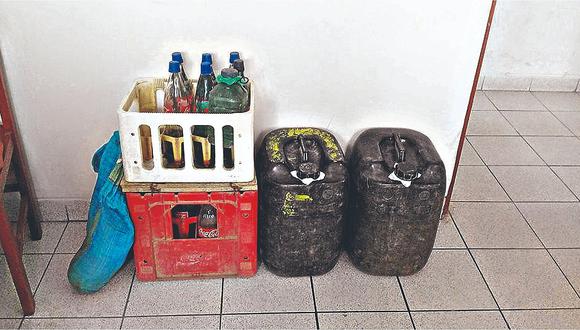 Decomisan 16 galones de combustible de contrabando en Araujo 