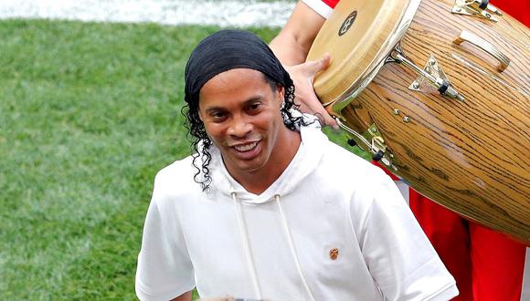 Ronaldinho se unió a la fiesta de clausura del Mundial Rusia 2018