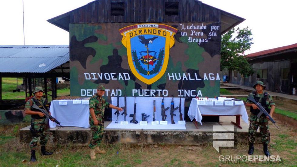 Policía Antidrogas recupera armas de guerra en enfrentamiento con narcotraficantes