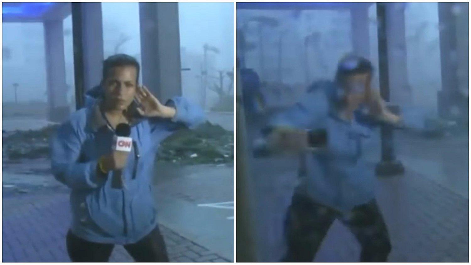 YouTube: reportera transmitía en vivo pero la furia del huracán María la arrastró (VIDEO)