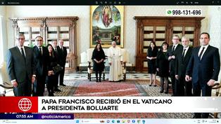Dina Boluarte fue recibida por el Papa Francisco en el Vaticano (VIDEO)
