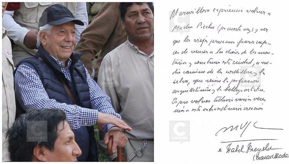 ¿Qué escribió Mario Vargas Llosa tras su visita a Machu Picchu?